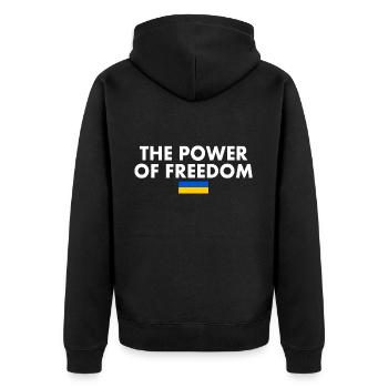 The power of freedom - Veste à capuche bio Premium Unisexe - noir - Dos - Nico (187cm)