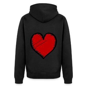Symbole du cœur Amour - Veste à capuche bio Premium Unisexe - noir - Dos - Nico (187cm)