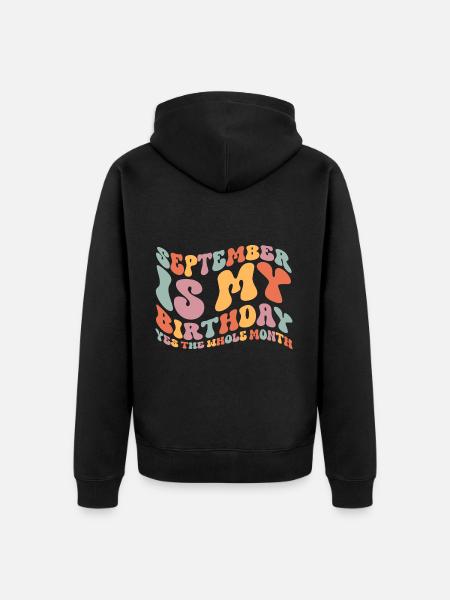 Septembre Anniversaire - Veste à capuche bio Premium Unisexe - noir
