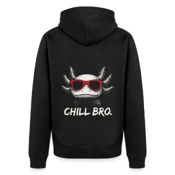 CHILL BRO – Axolotl drôle avec lunettes de soleil - Veste à capuche bio Premium Unisexe - noir - Dos - Nico (187cm)