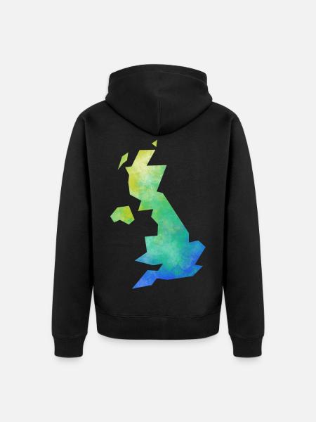 Map UK - Unisex Premium Organic Zip Hoodie - black