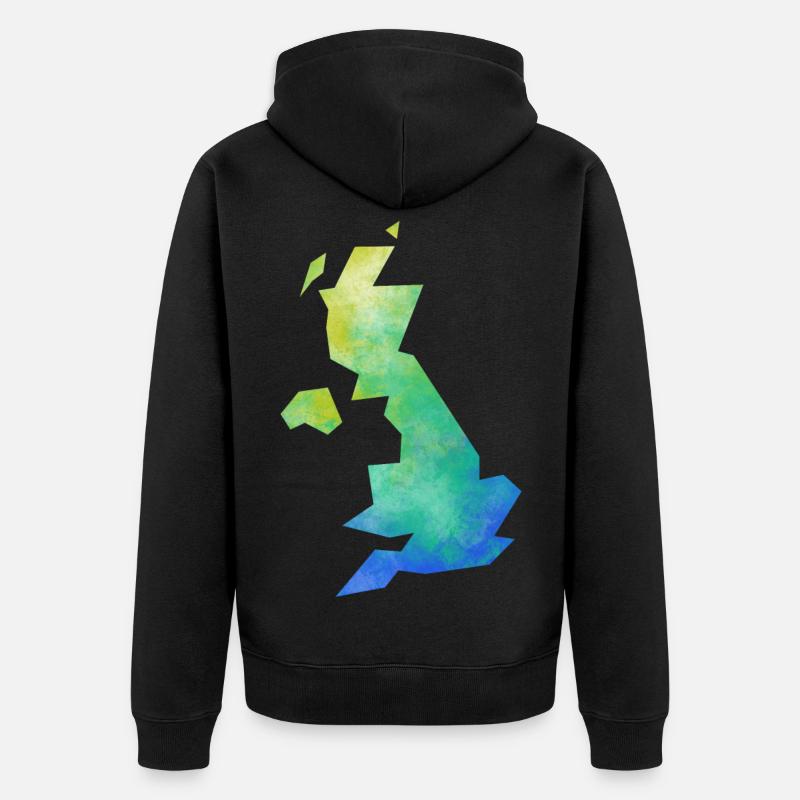 Map UK - Veste à capuche bio Premium Unisexe - noir