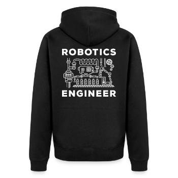 Robot engineer - Unisex Premium Organic Zip Hoodie - black - Back - Nico (187cm)