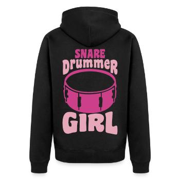 Girl drummer - Unisex Premium Organic Zip Hoodie - black - Back - Nico (187cm)