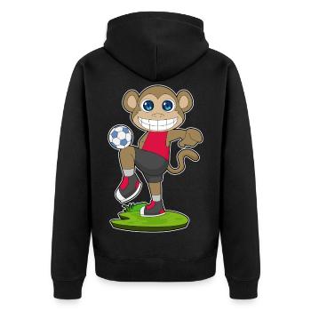 Joueur de football singe Soccer - Veste à capuche bio Premium Unisexe - noir - Dos - Nico (187cm)