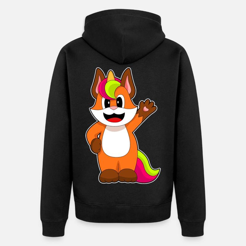Licorne renard - Veste à capuche bio Premium Unisexe - noir