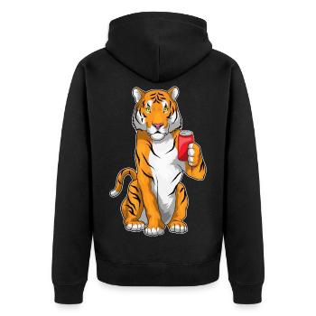 Étain de Tigre - Veste à capuche bio Premium Unisexe - noir - Dos - Nico (187cm)