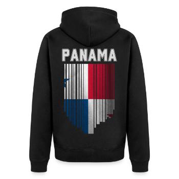 Panamanian flag, Panamanian pride - Unisex Premium Organic Zip Hoodie - black - Back - Nico (187cm)