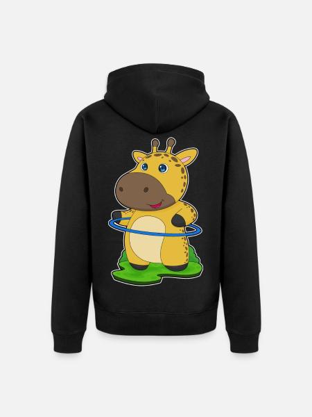 Gymnastique d’entraînement Giraffe Ball Hoop - Veste à capuche bio Premium Unisexe - noir