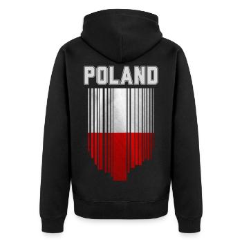Drapeau de la Pologne, fierté polonaise - Veste à capuche bio Premium Unisexe - noir - Dos - Nico (187cm)