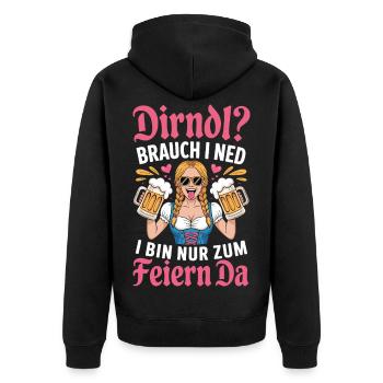 Bavaria Celebrate Beer Bavarian Folk Festival Dirndl - Unisex Premium Organic Zip Hoodie - black - Back - Nico (187cm)