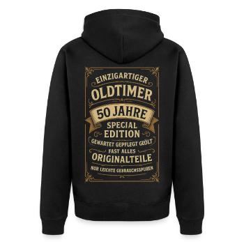 50th Birthday 50s 50th 50th 50th Anniversary Classic Car - Unisex Premium Organic Zip Hoodie - black - Back - Nico (187cm)
