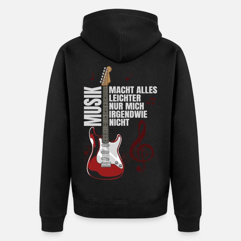 La musique facilite tout - Veste à capuche bio Premium Unisexe - noir