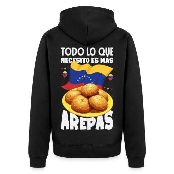 Venezuela Flagge Stolz & Heimat Venezuela - Unisex Premium Bio Zip Hoodie - Schwarz - Hinten - Nico (187cm)