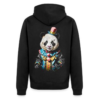 Clown-Panda - Unisex Premium Bio Zip Hoodie - Schwarz - Hinten - Nico (187cm)