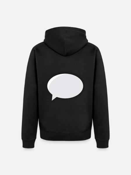 Speech Bubble Comic Cartoon - Unisex Premium Organic Zip Hoodie - black