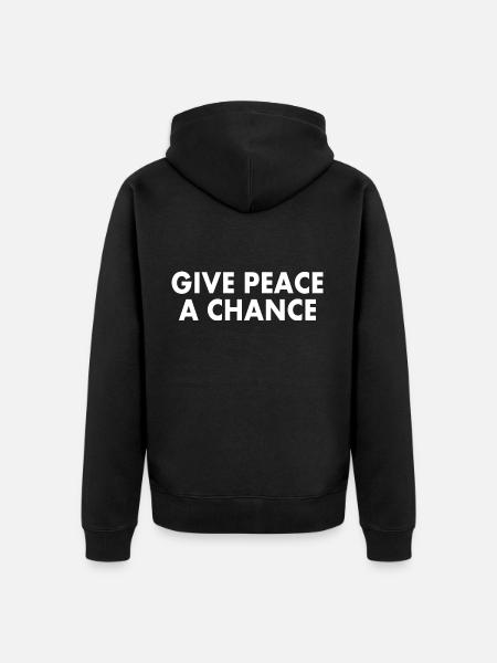 Give peace a chance - Unisex Premium Organic Zip Hoodie - black