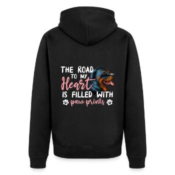 Rottweiler Road To My Heart Drôles de propriétaires de chiens - Veste à capuche bio Premium Unisexe - noir - Dos - Nico (187cm)