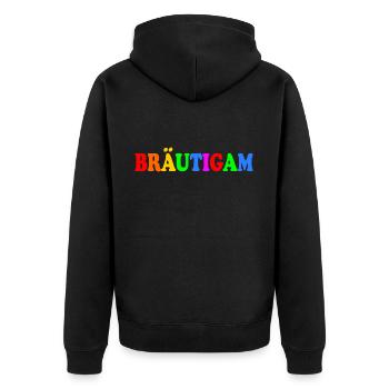 bräutigam - Unisex Premium Bio Zip Hoodie - Schwarz - Hinten - Nico (187cm)