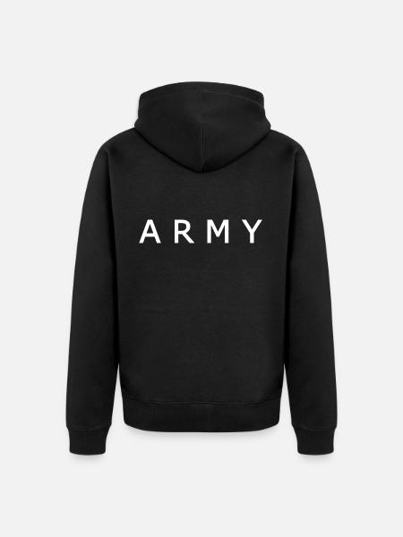 Army - Unisex Premium Organic Zip Hoodie - black