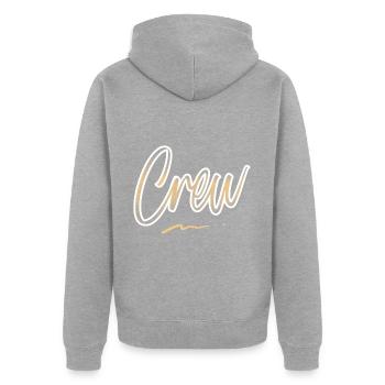 Crew - Unisex Premium Bio Zip Hoodie - Grau meliert - Hinten - Nico (187cm)