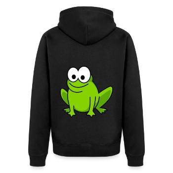 Frog Comic Animal - Unisex Premium Organic Zip Hoodie - black - Back - Nico (187cm)