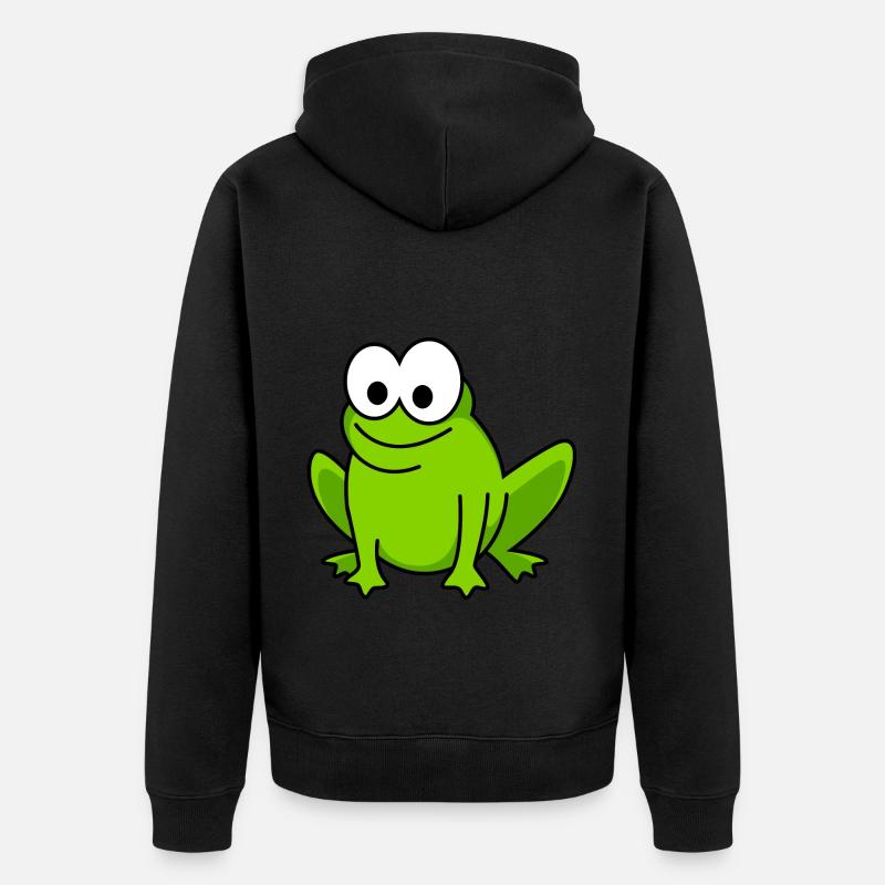 Frosch Comic Tier - Unisex Premium Bio Zip Hoodie - Schwarz