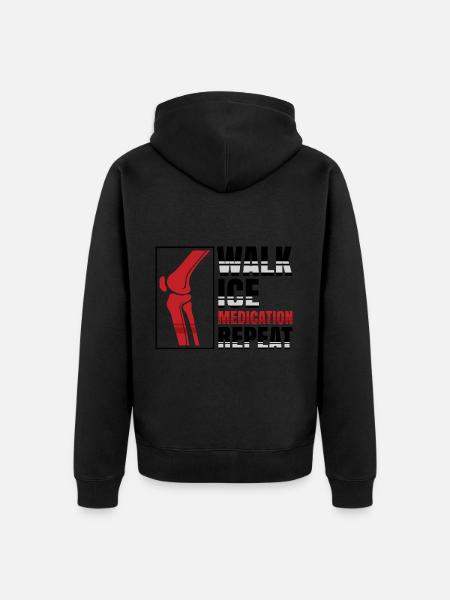 Walk Ice Medication Repeat - Unisex Premium Bio Zip Hoodie -