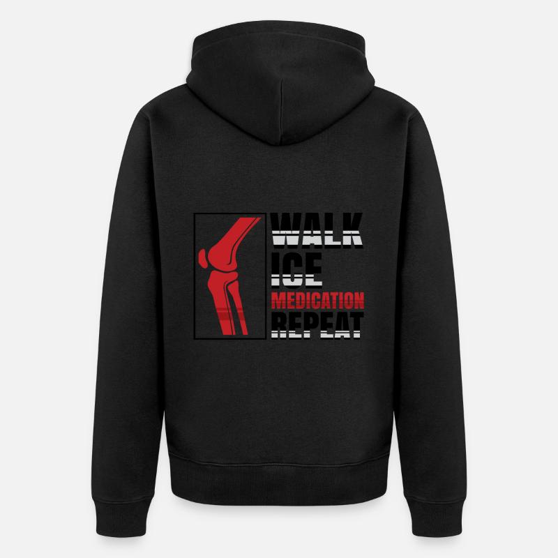 Walk Ice Medication Repeat - Unisex Premium Bio Zip Hoodie - undefined