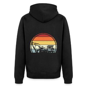 Excavator construction site - Unisex Premium Organic Zip Hoodie - black - Back - Nico (187cm)