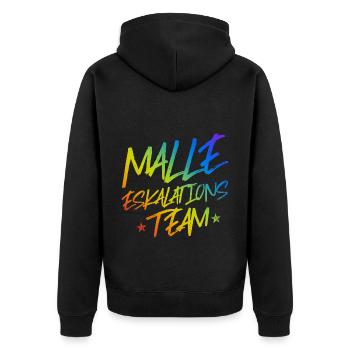 Malle Escalation - Unisex Premium Organic Zip Hoodie - black - Back - Nico (187cm)