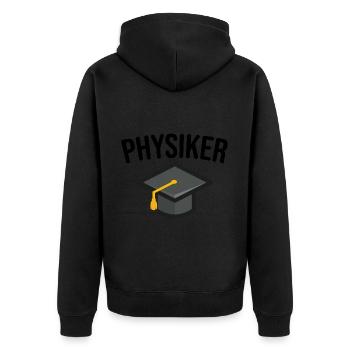 Physiker - Unisex Premium Bio Zip Hoodie - Schwarz - Hinten - Nico (187cm)