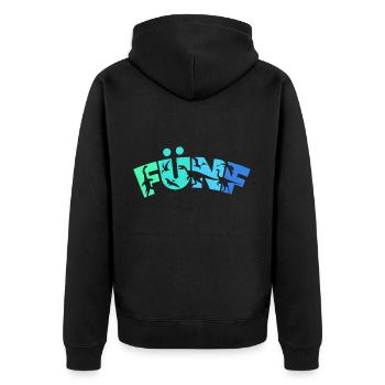 Kinder 5 Jahre Dinosaurier 5. Geburtstag Dino - Unisex Premium Bio Zip Hoodie - Schwarz - Hinten - Nico (187cm)
