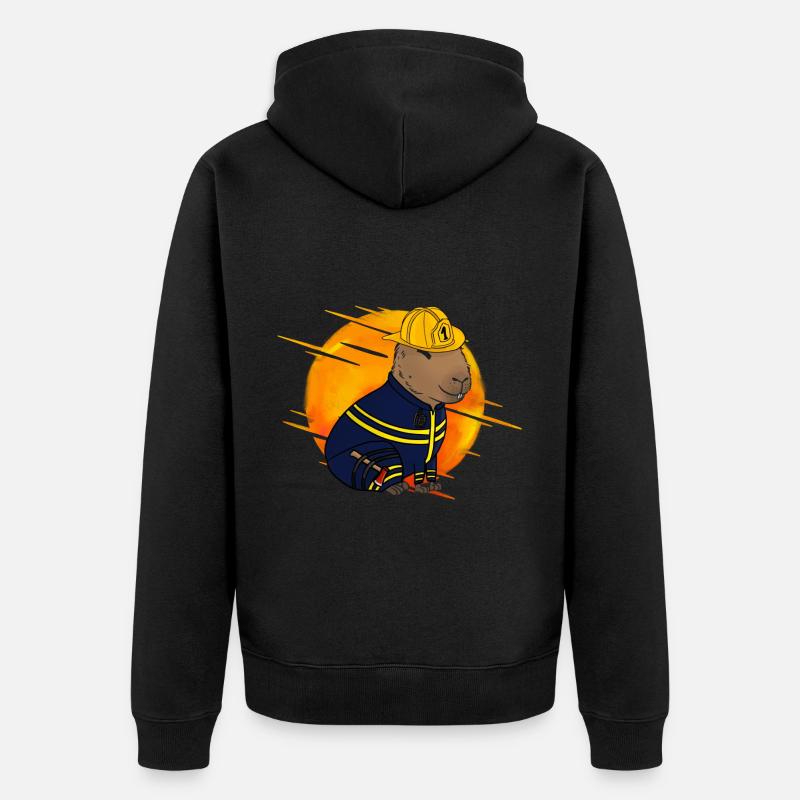 Pompier Capybara - Veste à capuche bio Premium Unisexe - noir