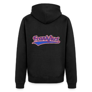 Frankfurt Germany Souvenir - Unisex Premium Organic Zip Hoodie - black - Back - Nico (187cm)