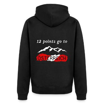 12 points go to Austria - Unisex Premium Bio Zip Hoodie - Schwarz - Hinten - Nico (187cm)