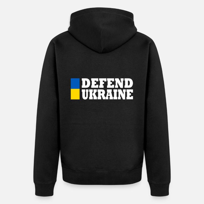 Defend ukraine - Veste à capuche bio Premium Unisexe - noir