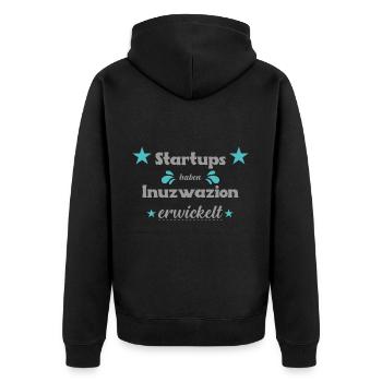 Politics, Saying - Unisex Premium Organic Zip Hoodie - black - Back - Nico (187cm)