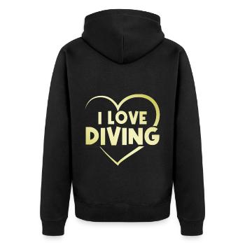 J’adore plonger - Veste à capuche bio Premium Unisexe - noir - Dos - Nico (187cm)
