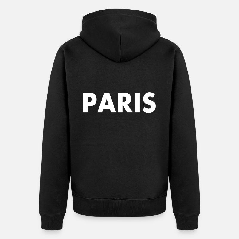 Paris - Unisex Premium Bio Zip Hoodie - Schwarz