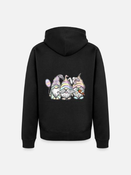 Ostern Gnome Gnomes Wichtel Osterhase - Unisex Premium Bio Zip Hoodie - Schwarz