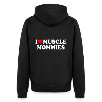 I love muscle mommies - Veste à capuche bio Premium Unisexe - noir - Dos - Nico (187cm)