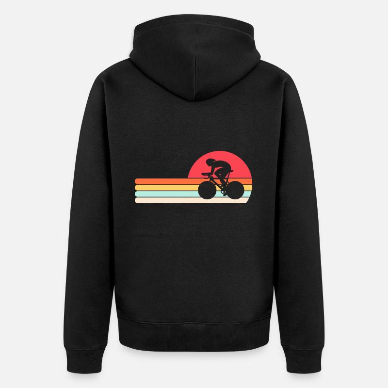 Bahnrad Bahnradfahrer Retro - Unisex Premium Bio Zip Hoodie - Schwarz