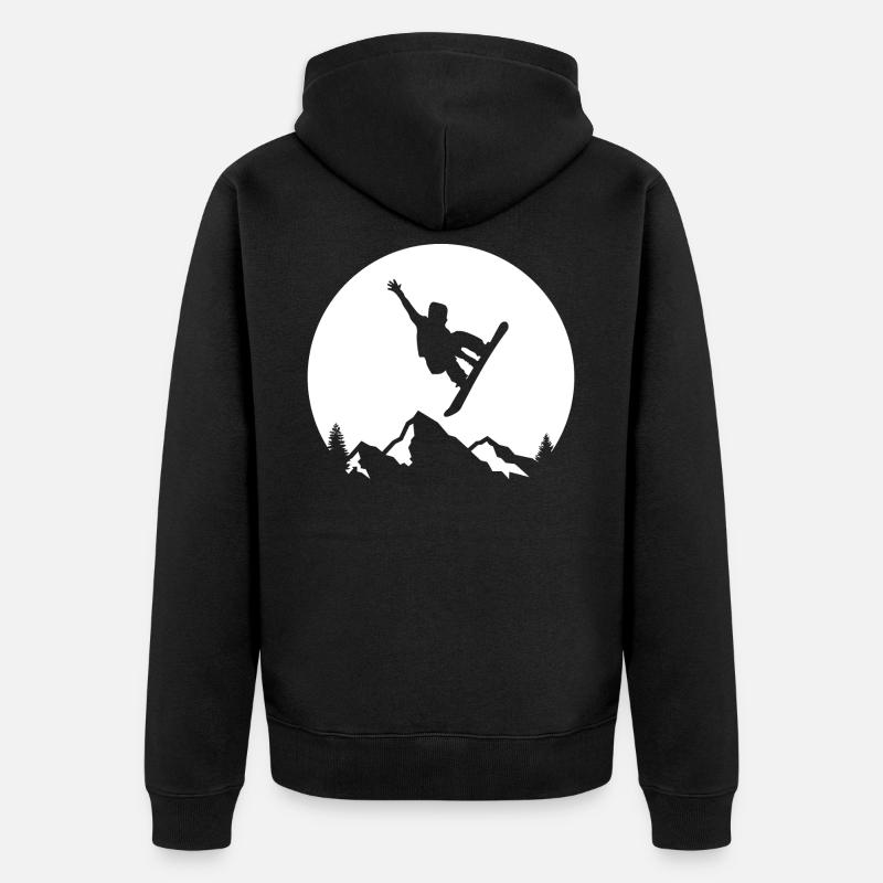 Cascade de snowboard - Veste à capuche bio Premium Unisexe - noir