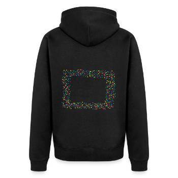 Confetti Confetti Frame - Unisex Premium Organic Zip Hoodie - black - Back - Nico (187cm)