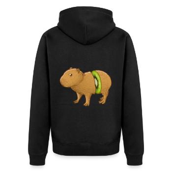 Capybara Kiwi - Veste à capuche bio Premium Unisexe - noir - Dos - Nico (187cm)