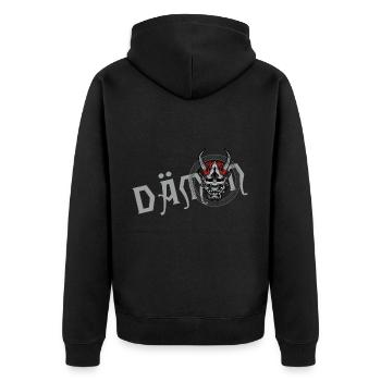 devil satan demon horns hell Demon inside - Unisex Premium Organic Zip Hoodie - black - Back - Nico (187cm)