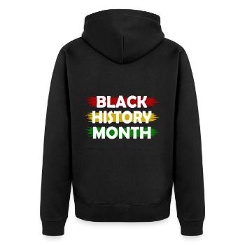 Black history month - Unisex Premium Bio Zip Hoodie - Schwarz - Hinten - Nico (187cm)