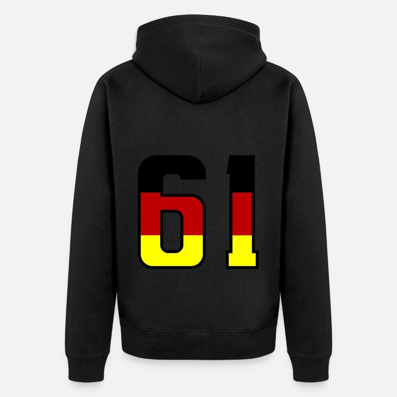 61 Symbole numérique Allemagne - Veste à capuche bio Premium Unisexe - noir