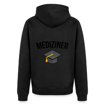 Mediziner Medizin Studium - Unisex Premium Bio Zip Hoodie - Schwarz - Hinten - Nico (187cm)